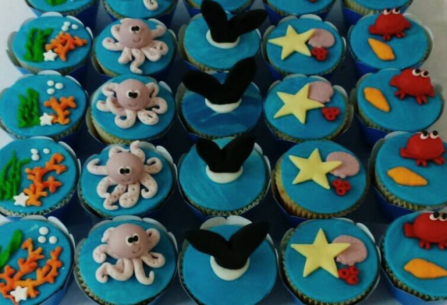 CUPCAKE PERSONALIZADO FUNDO DO MAR